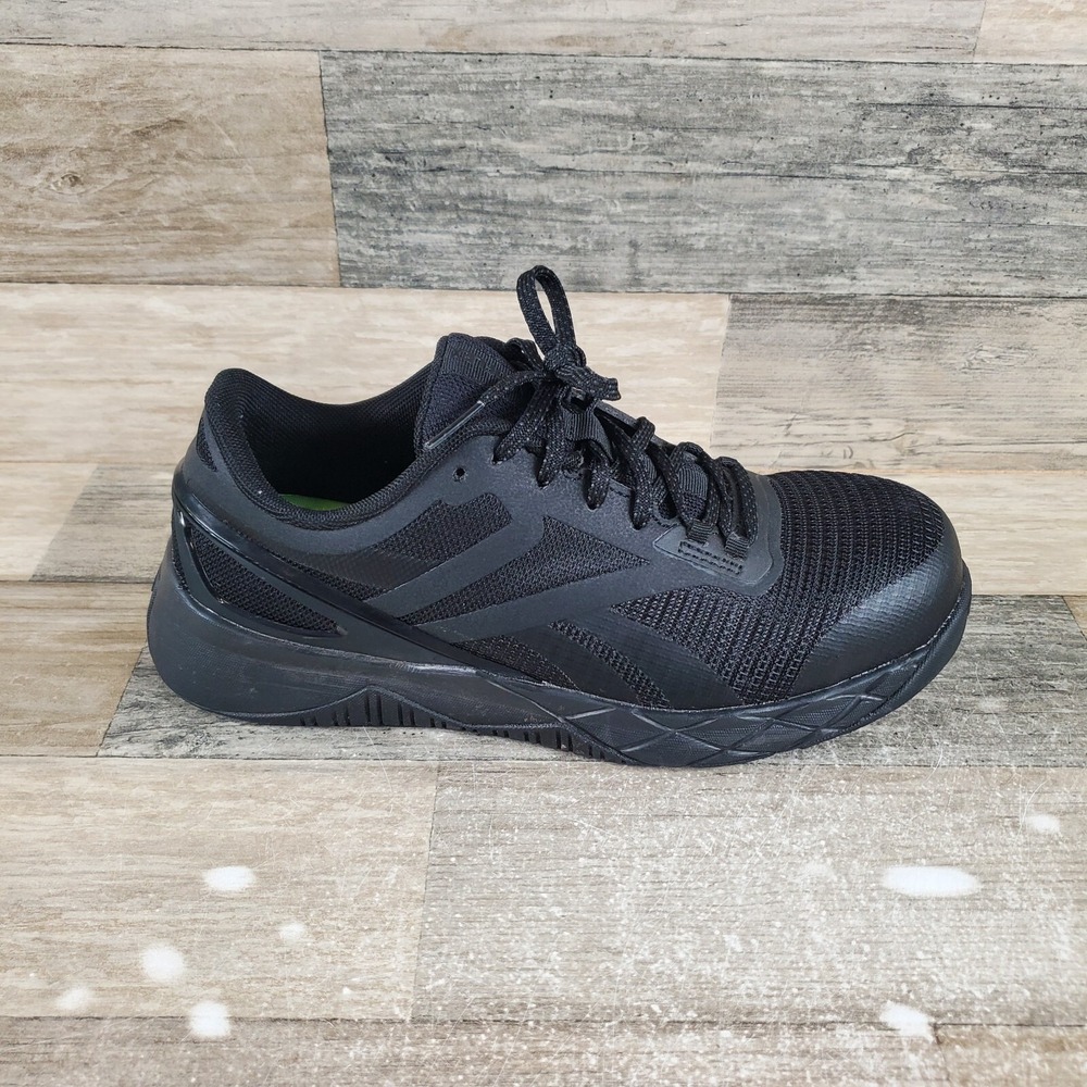 Reebok Nanoflex TR Work Shoes Womens Sz 6.5 Composite Toe Black Sneakers
